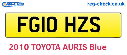 FG10HZS are the vehicle registration plates.