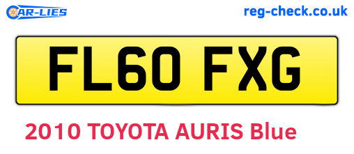 FL60FXG are the vehicle registration plates.