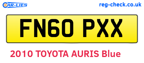 FN60PXX are the vehicle registration plates.