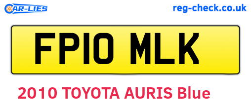 FP10MLK are the vehicle registration plates.