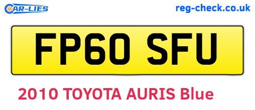 FP60SFU are the vehicle registration plates.