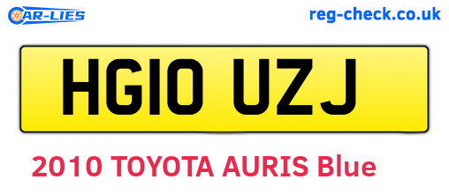 HG10UZJ are the vehicle registration plates.