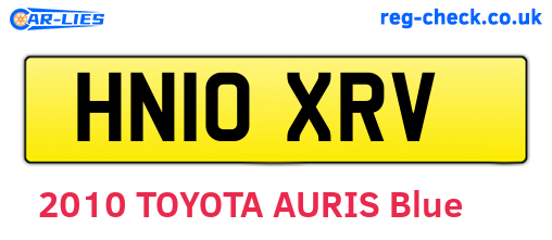HN10XRV are the vehicle registration plates.