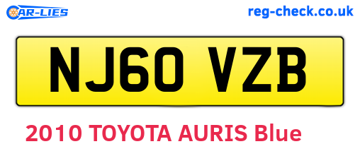 NJ60VZB are the vehicle registration plates.
