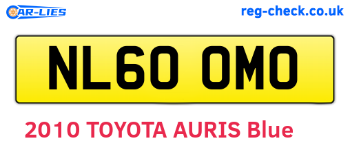 NL60OMO are the vehicle registration plates.