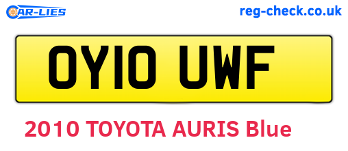OY10UWF are the vehicle registration plates.