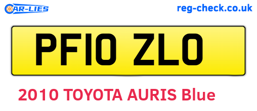 PF10ZLO are the vehicle registration plates.