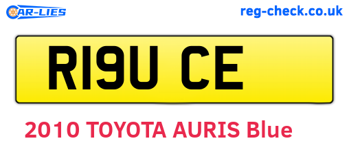 R19UCE are the vehicle registration plates.