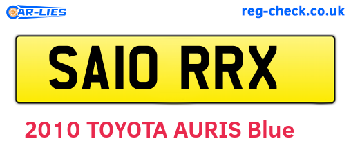 SA10RRX are the vehicle registration plates.