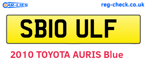 SB10ULF are the vehicle registration plates.