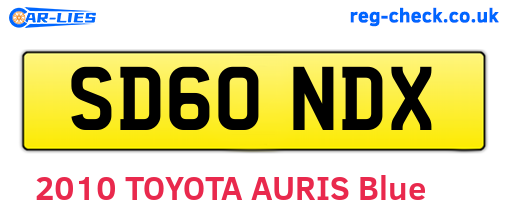 SD60NDX are the vehicle registration plates.