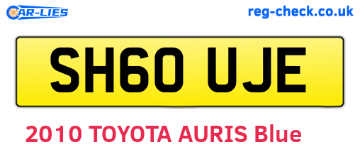 SH60UJE are the vehicle registration plates.