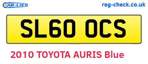 SL60OCS are the vehicle registration plates.