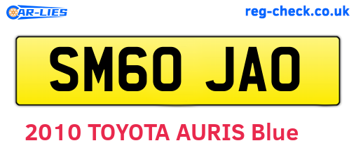 SM60JAO are the vehicle registration plates.