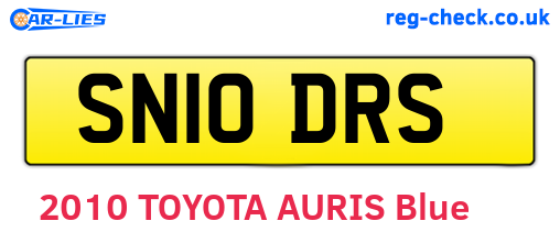 SN10DRS are the vehicle registration plates.