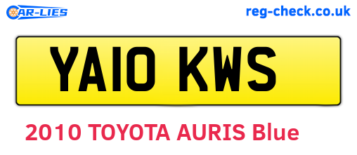 YA10KWS are the vehicle registration plates.