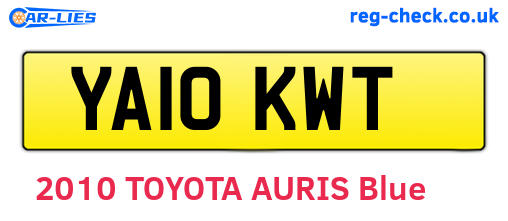 YA10KWT are the vehicle registration plates.