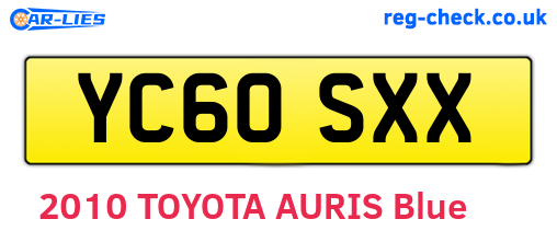 YC60SXX are the vehicle registration plates.