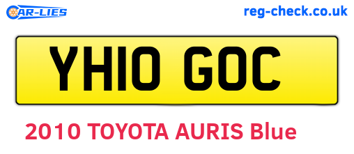 YH10GOC are the vehicle registration plates.