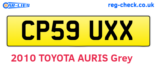 CP59UXX are the vehicle registration plates.