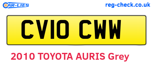 CV10CWW are the vehicle registration plates.