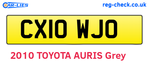 CX10WJO are the vehicle registration plates.