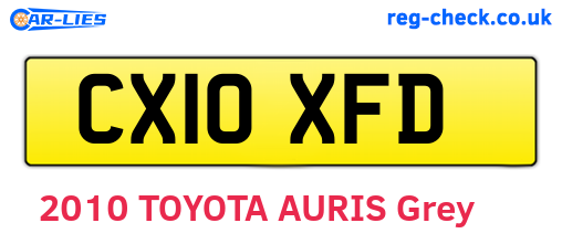 CX10XFD are the vehicle registration plates.