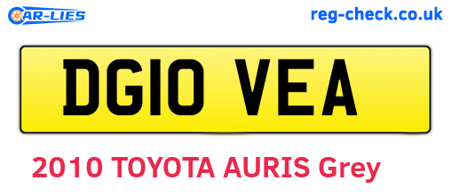 DG10VEA are the vehicle registration plates.