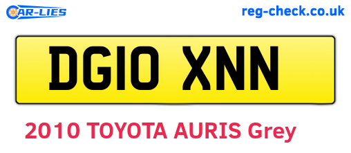 DG10XNN are the vehicle registration plates.