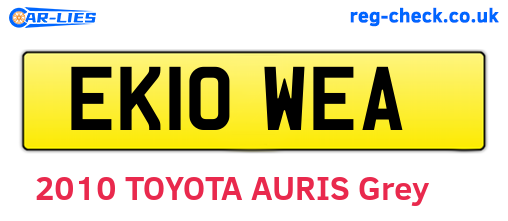 EK10WEA are the vehicle registration plates.