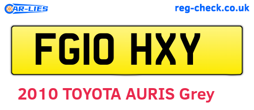 FG10HXY are the vehicle registration plates.