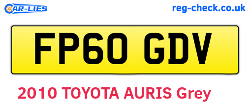 FP60GDV are the vehicle registration plates.