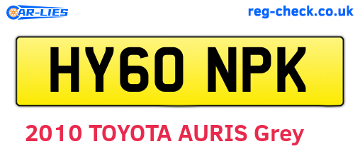 HY60NPK are the vehicle registration plates.