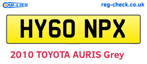HY60NPX are the vehicle registration plates.