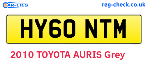 HY60NTM are the vehicle registration plates.