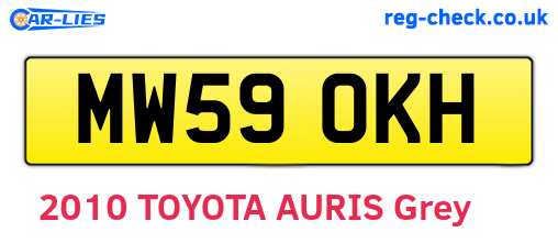 MW59OKH are the vehicle registration plates.