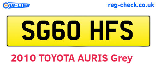 SG60HFS are the vehicle registration plates.