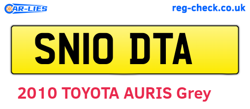 SN10DTA are the vehicle registration plates.