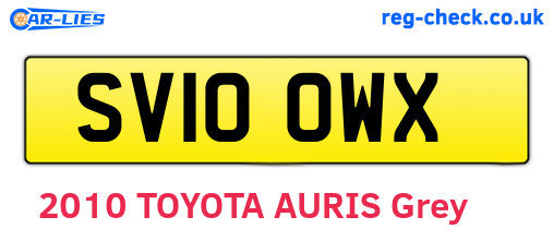 SV10OWX are the vehicle registration plates.