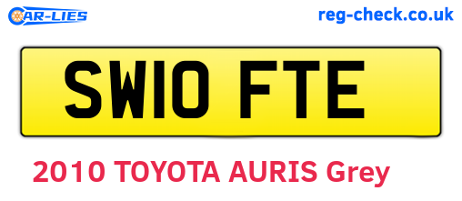 SW10FTE are the vehicle registration plates.