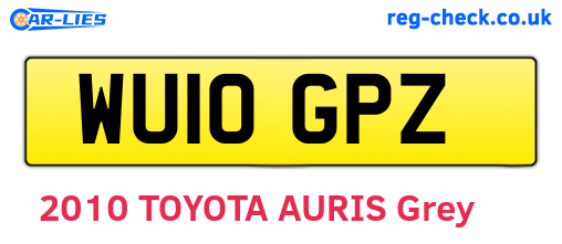 WU10GPZ are the vehicle registration plates.