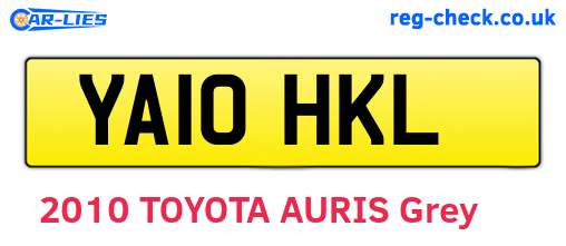 YA10HKL are the vehicle registration plates.