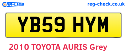 YB59HYM are the vehicle registration plates.