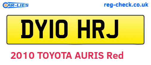 DY10HRJ are the vehicle registration plates.