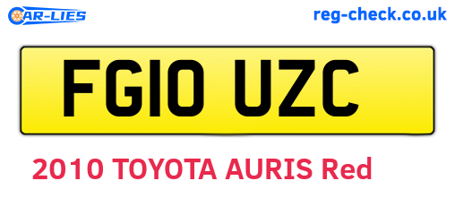 FG10UZC are the vehicle registration plates.