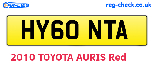HY60NTA are the vehicle registration plates.