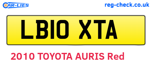 LB10XTA are the vehicle registration plates.