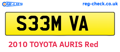 S33MVA are the vehicle registration plates.