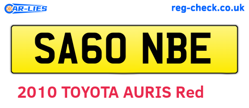 SA60NBE are the vehicle registration plates.