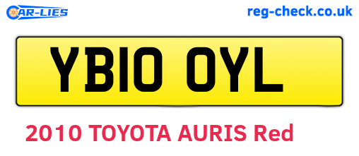 YB10OYL are the vehicle registration plates.